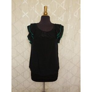 Anthropologie Odille Top Blouse Womens Size 4 Silk Blue